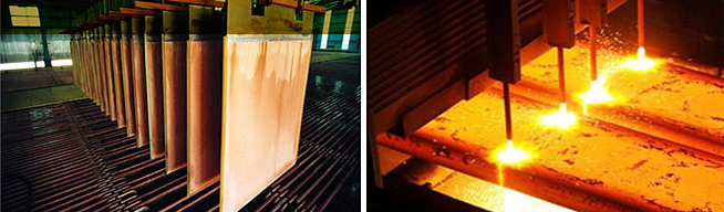 Smelting, Electrorefining and conversion of base metals into LME grade products.